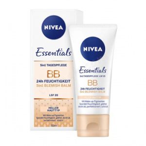 بی بی کرم نیوا NIVEA مدل Essentials BB مرطوب کننده و ضد آفتاب علاوه بر دارا بودن خاصیت مرطوب نگه داشتن پوست، ضد آفتاب نیز هست. البته باید بگوییم این کرم SPF20 دارد و